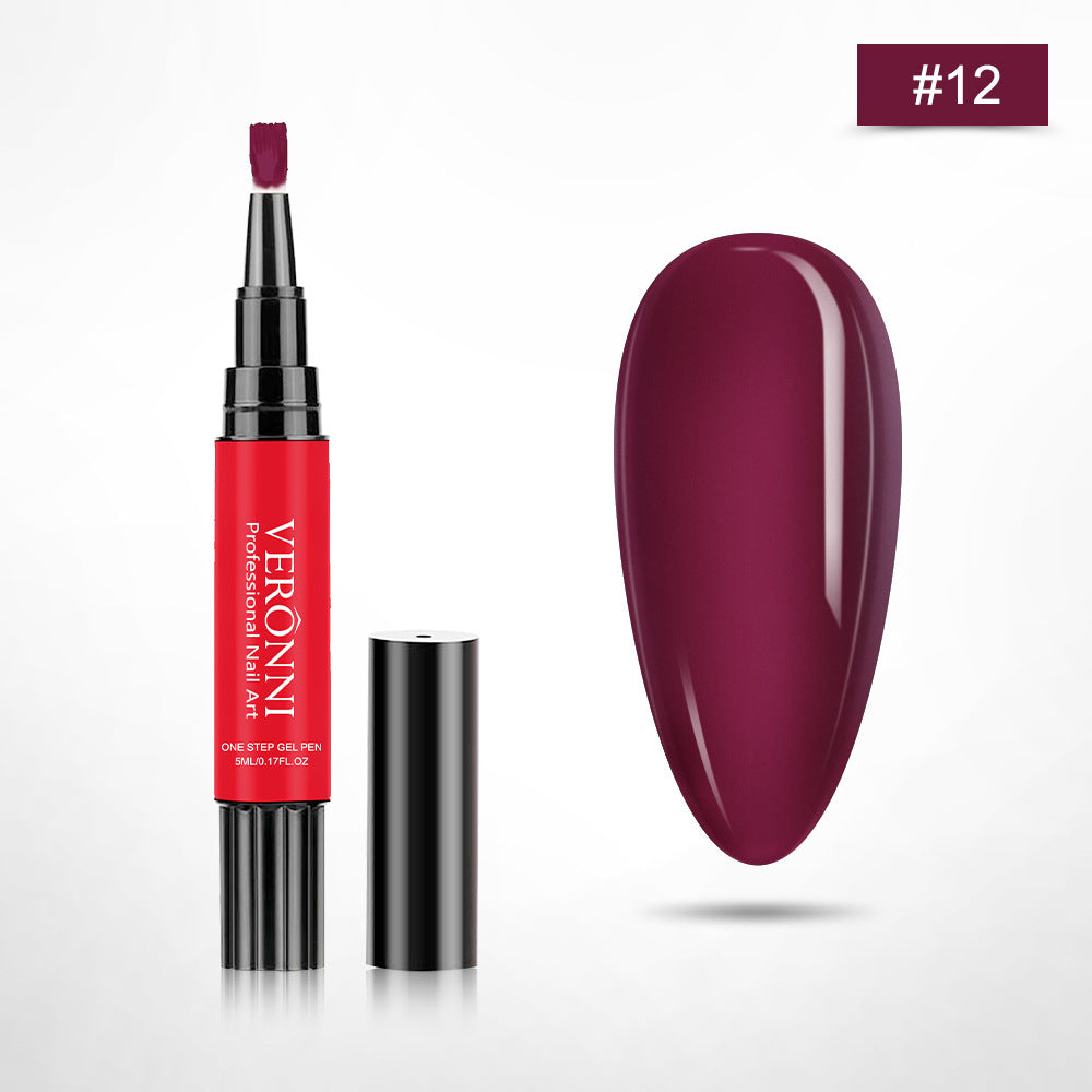 12-Color One-Step Nail Gel Pen