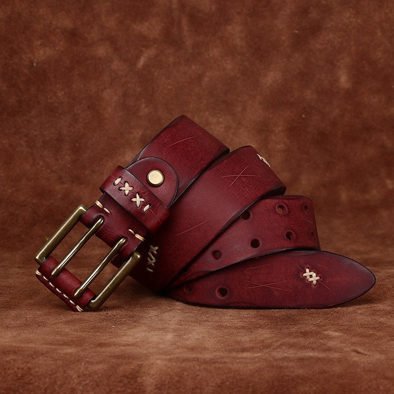 Vintage Genuine Leather Belt – Design 75