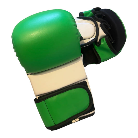 MMA Grappling & Sparring Gloves – Pro-Flex Design (Green/White)
