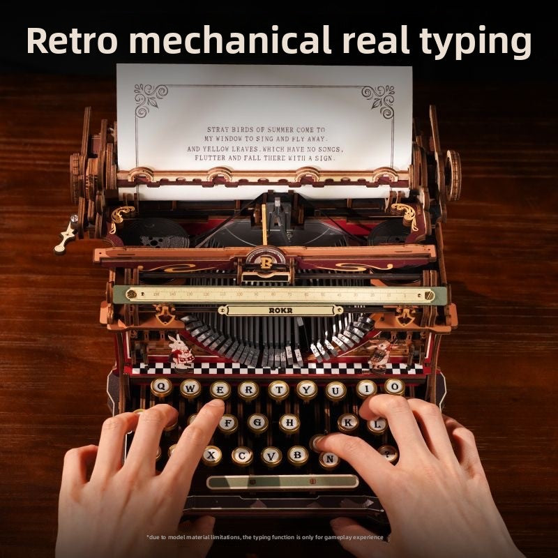 Mechanical Typewriter 3D Wooden Puzzle Model