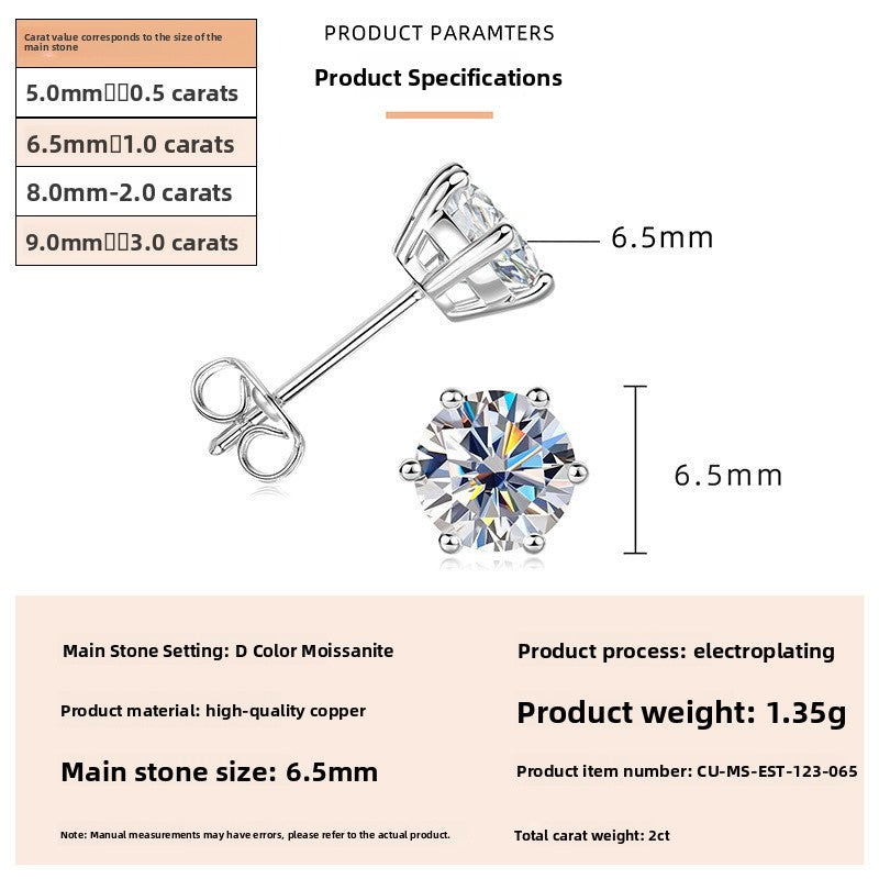 Gold-Plated Moissanite Earrings