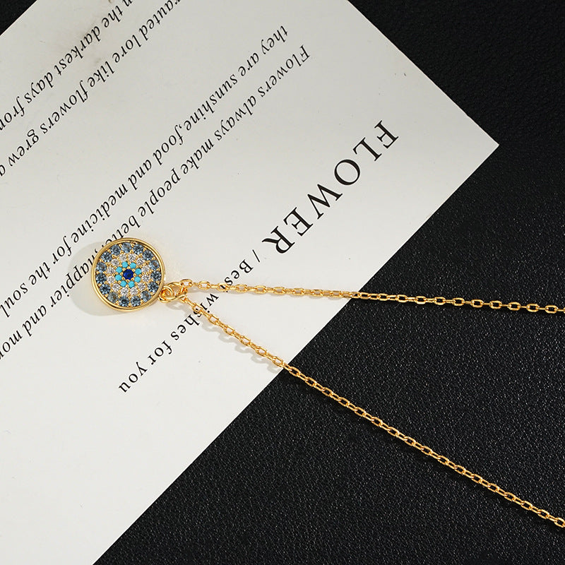 Round Zircon Pendant Necklace