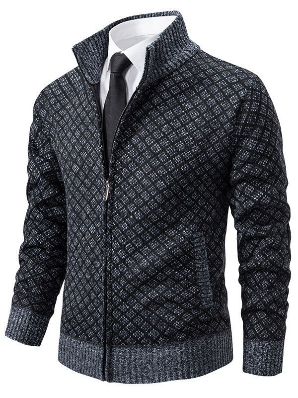 Men's Fleece-Lined Hooded Cardigan Sweater