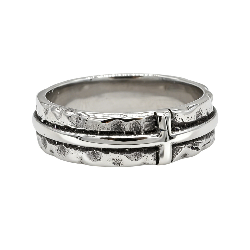 Retro Cross Titanium Steel Ring