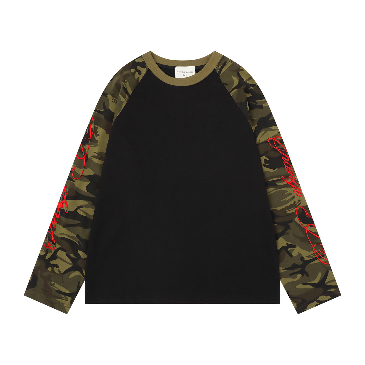 Embroidered Patchwork Long-Sleeve T-Shirt