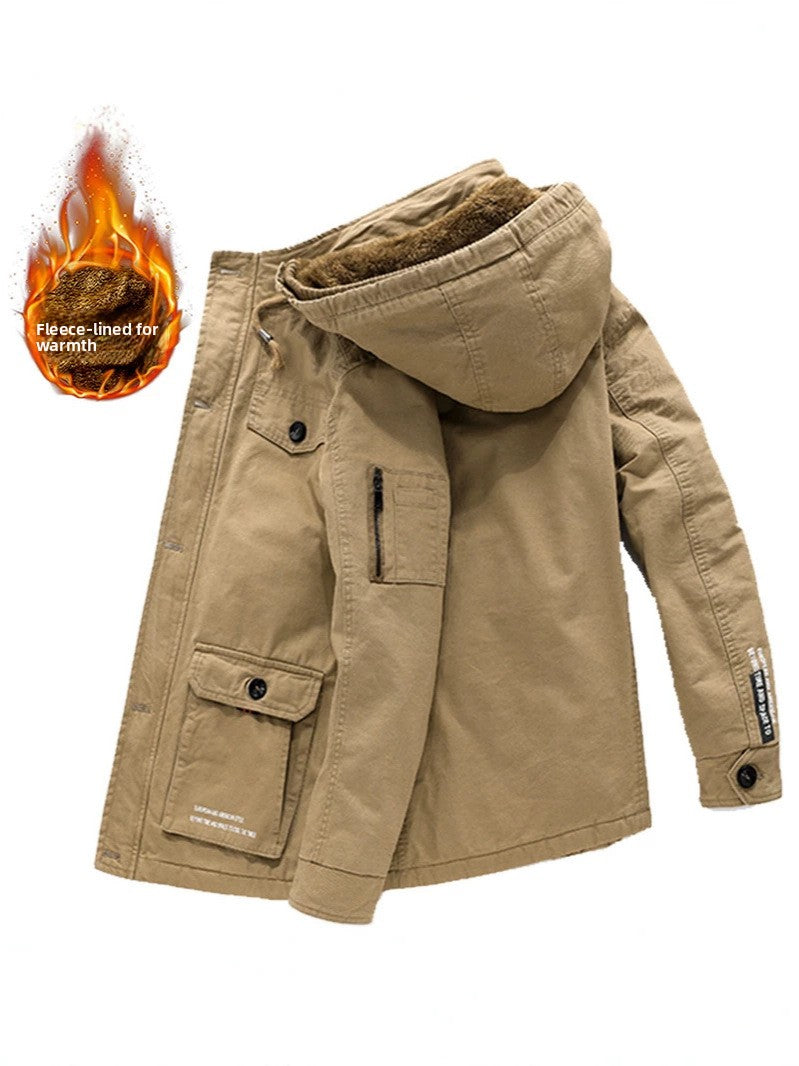 Men's Fleece-Lined Quilted Cotton Jacket