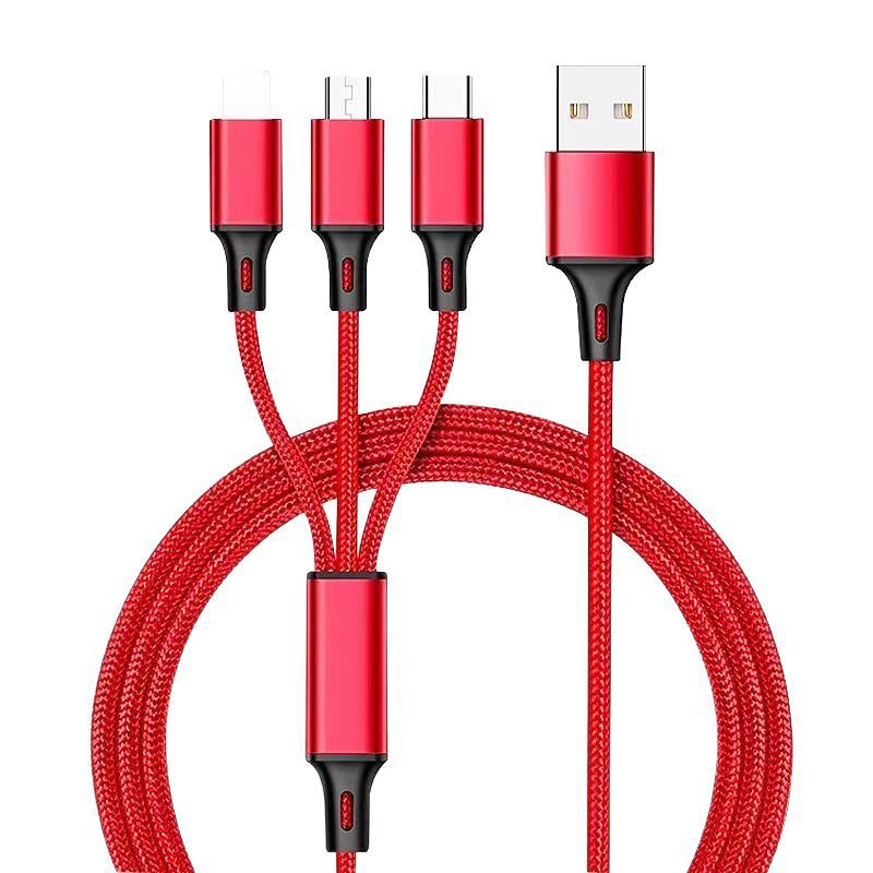 Woven One-To-Three Data Cable