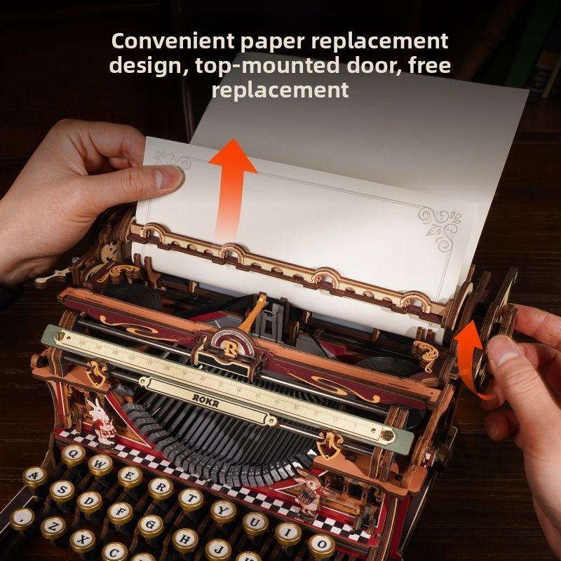 Mechanical Typewriter 3D Wooden Puzzle Model