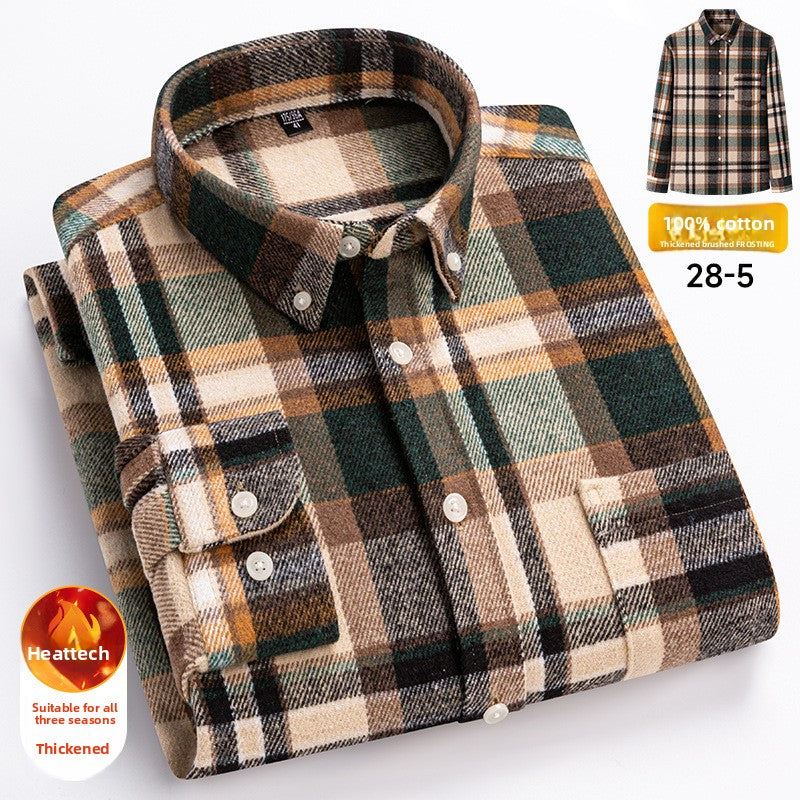 Men's Plaid Cotton Slim-Fit Shirt