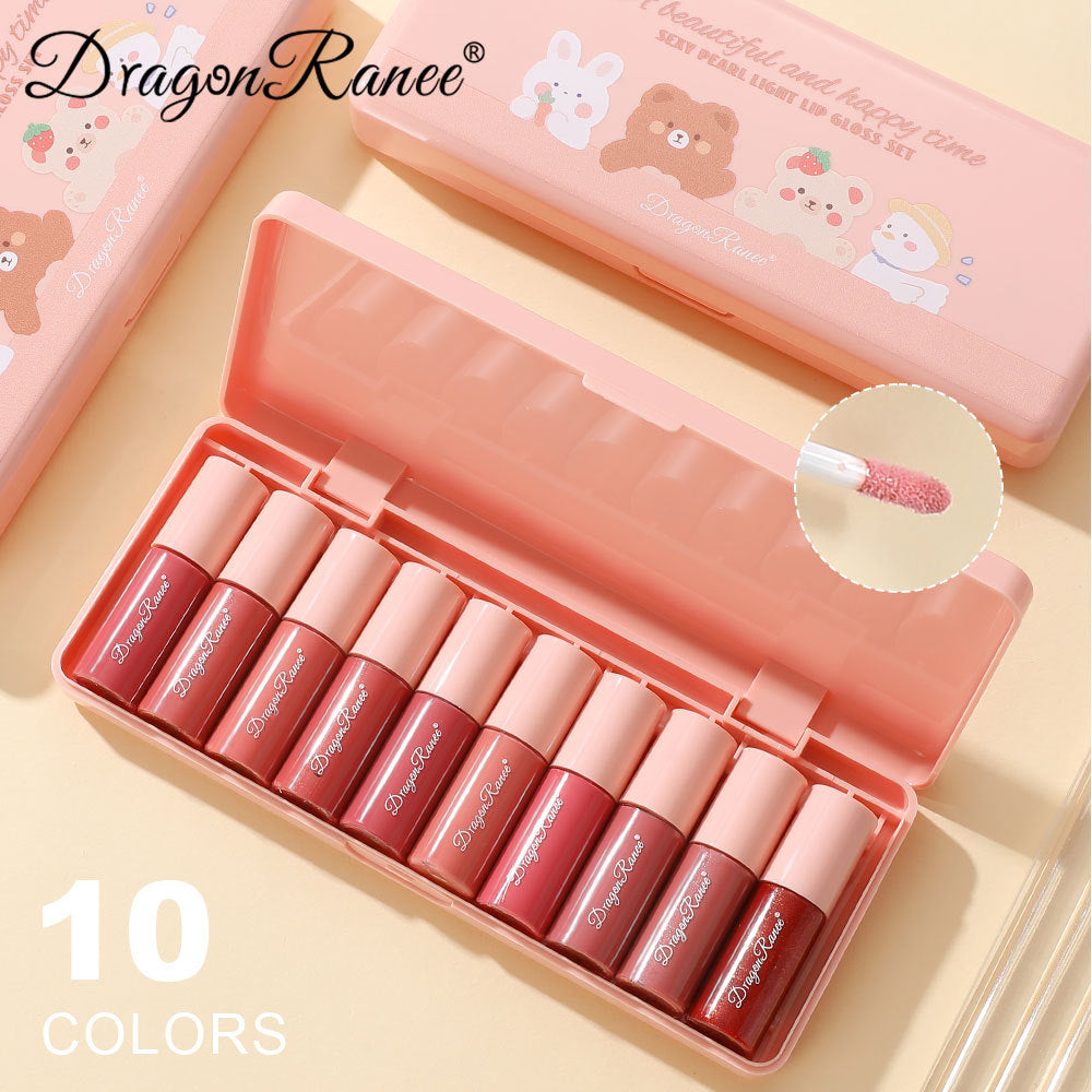 Cartoon Lip Gloss 10-Piece Moisturizing Set