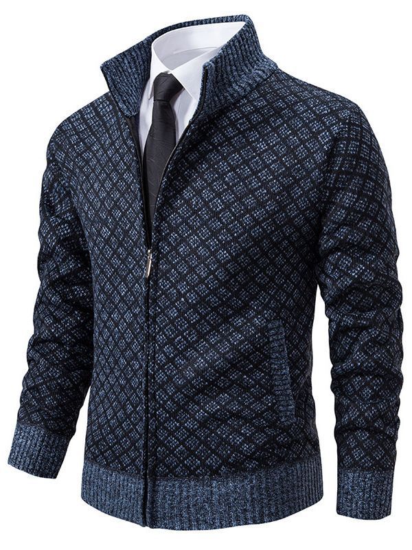 Men's Fleece-Lined Hooded Cardigan Sweater