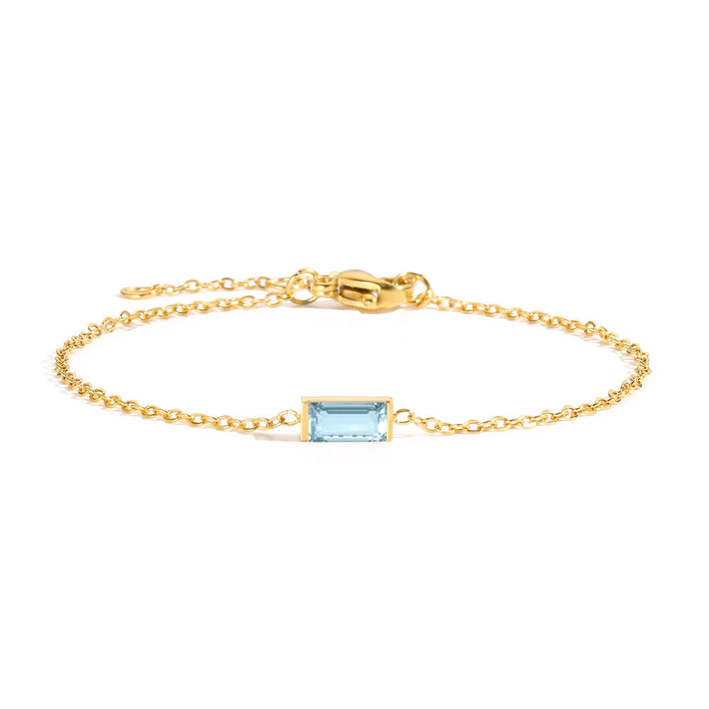 Geometric Zircon Titanium Steel Bracelet