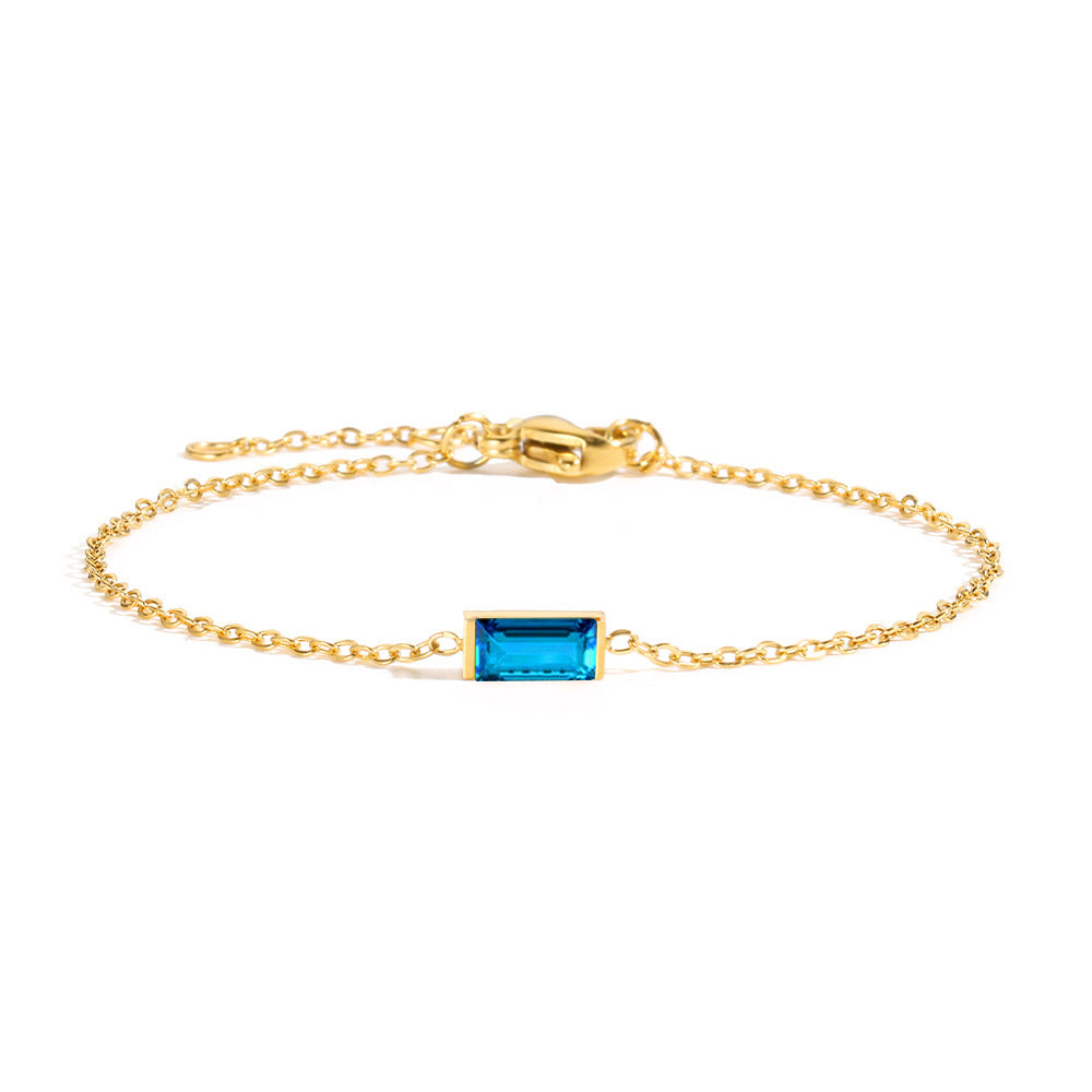 Geometric Zircon Titanium Steel Bracelet