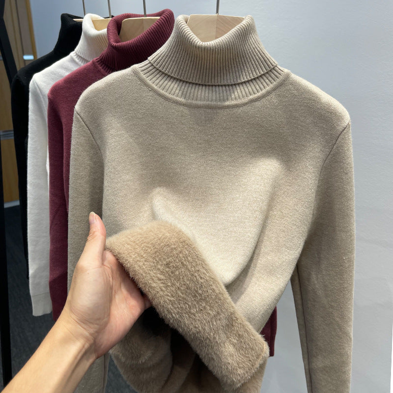 Fleece-Lined High-Neck Sweater