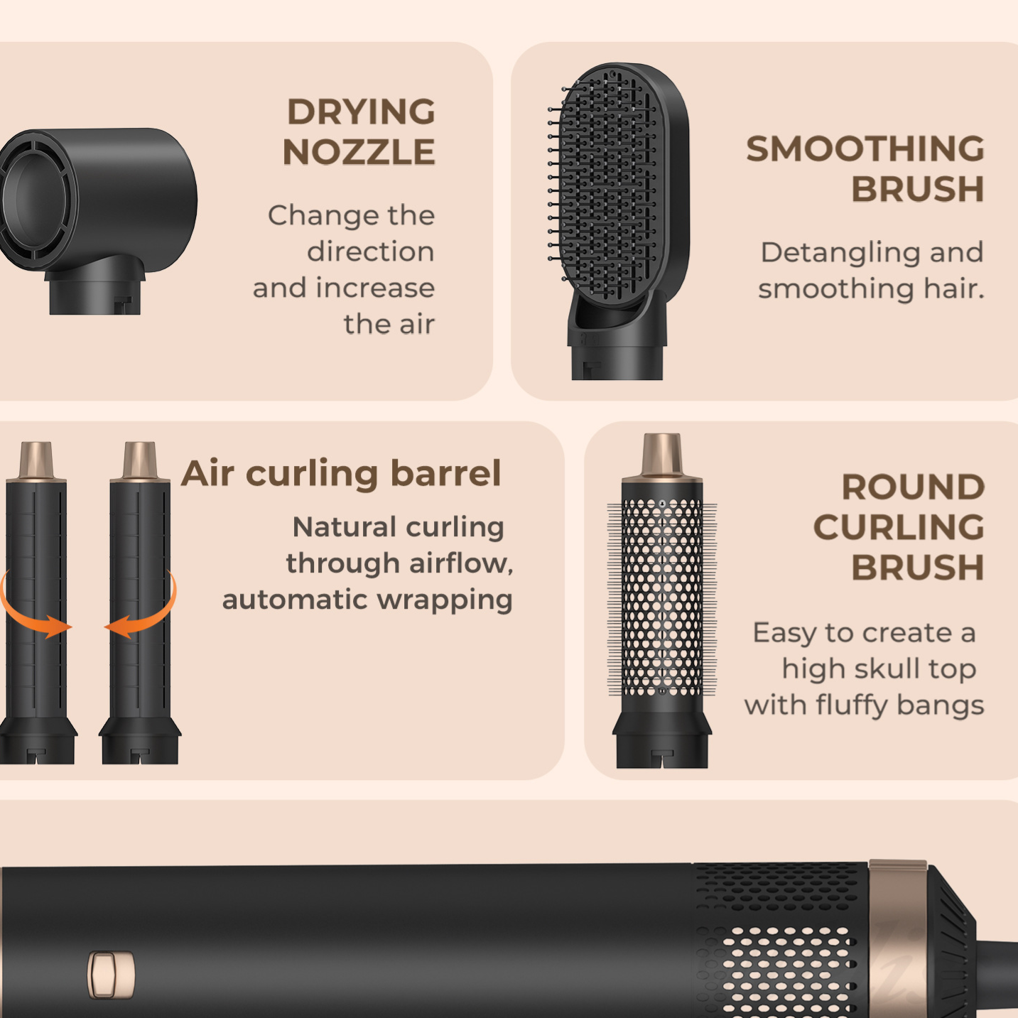 Hot Air Hair Styler with Automatic Curling Function