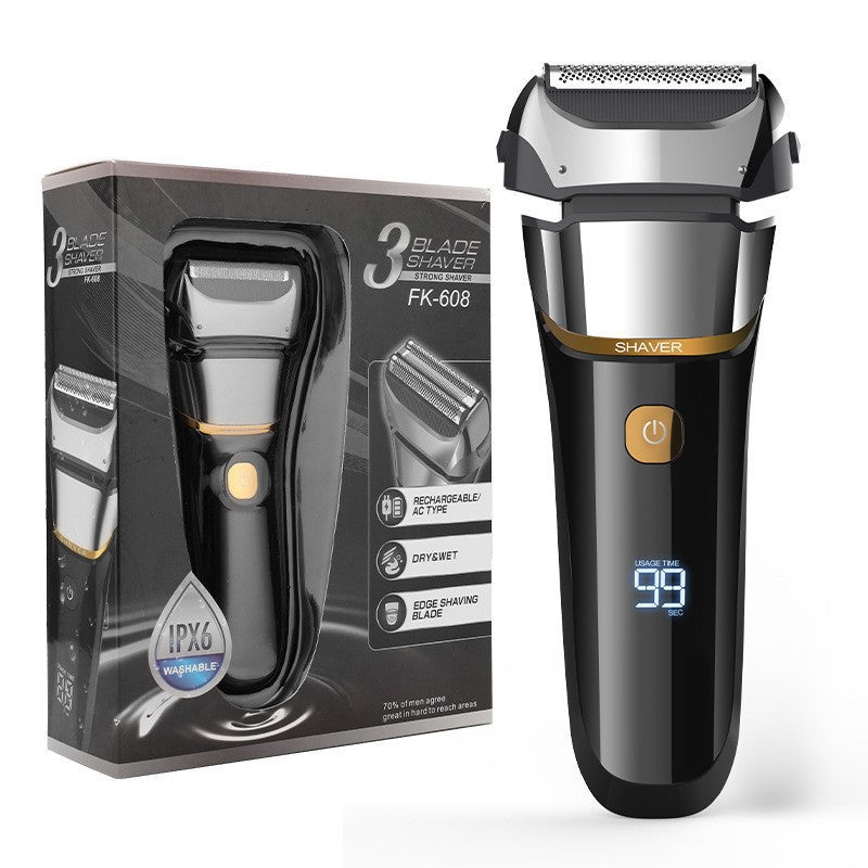 Mens Digital Display Electric Shaver with Trimmer