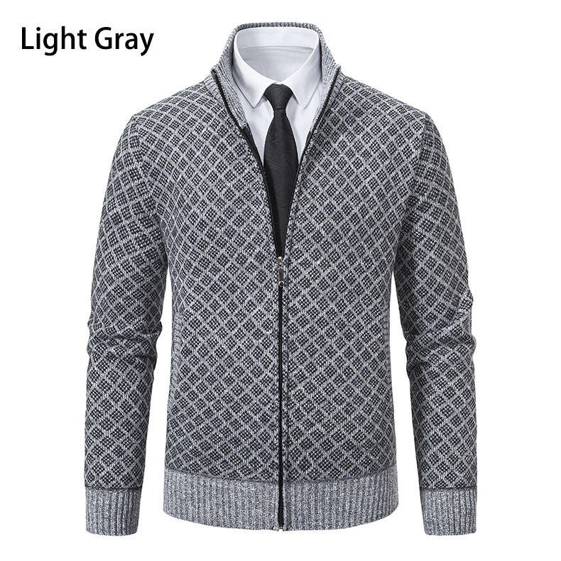 Men's Fleece-Lined Hooded Cardigan Sweater