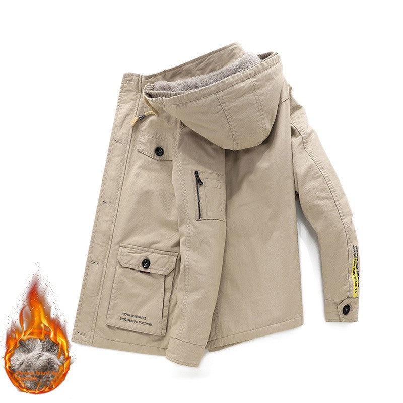Men's Fleece-Lined Quilted Cotton Jacket