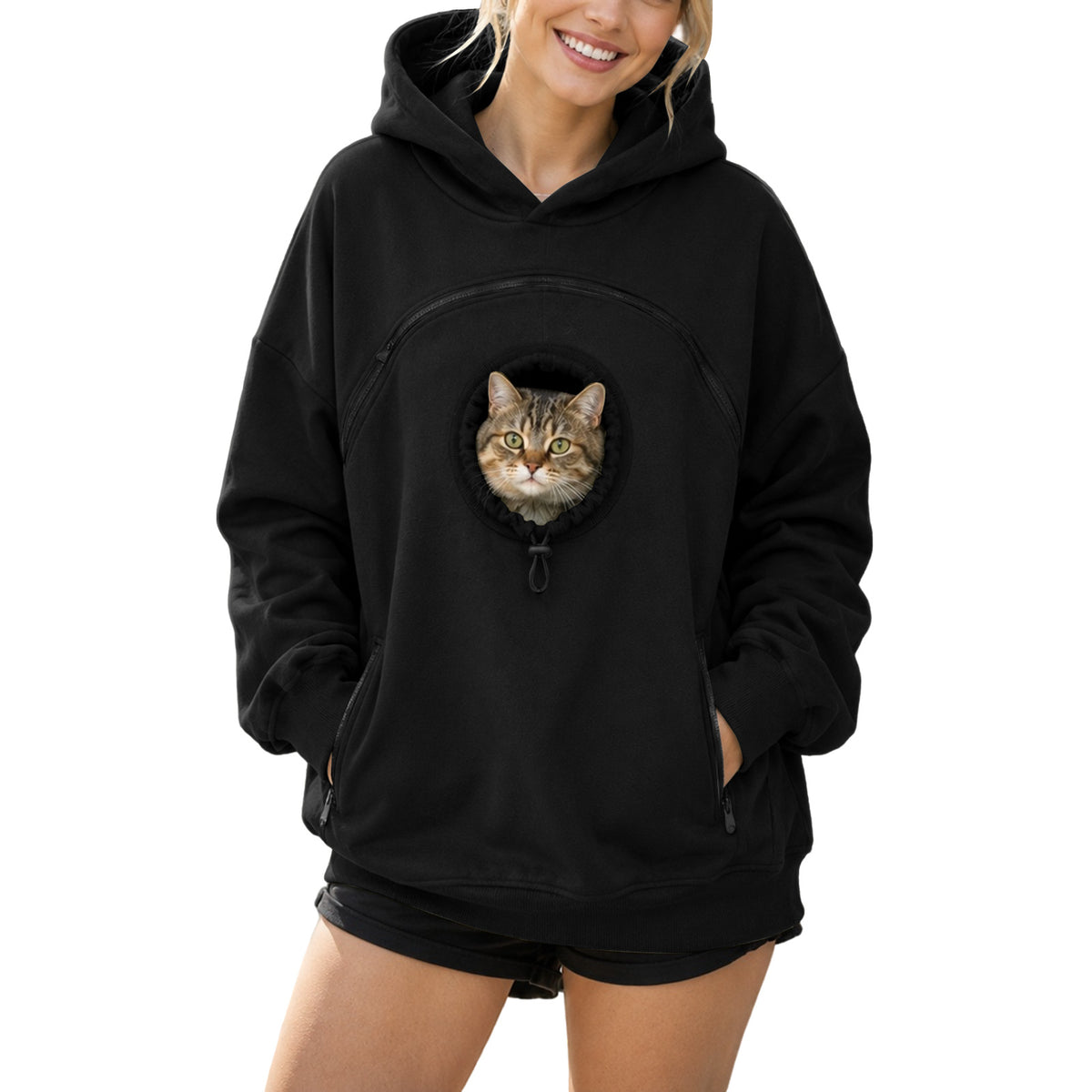 Women's Fleece Hoodie with Pet Pocket