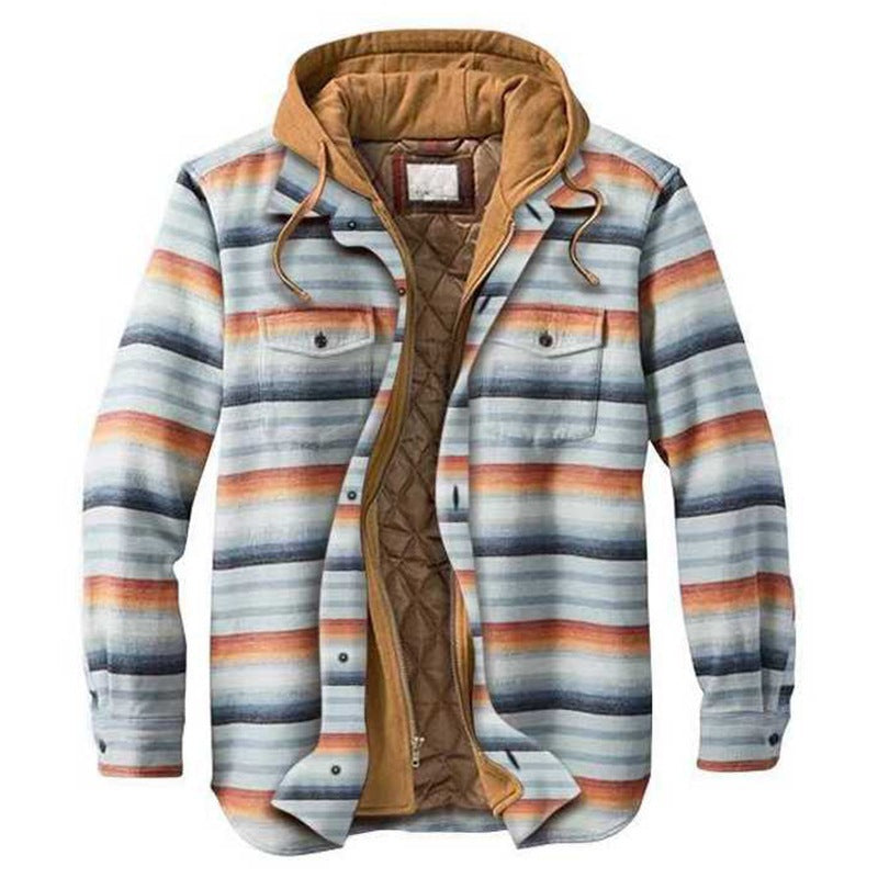 Men's Plaid Hooded Winter Jacket