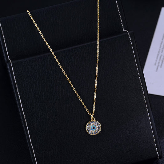 Round Zircon Pendant Necklace