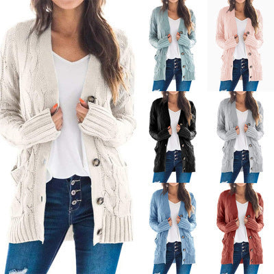 Women's Cable-Knit Button Cardigan