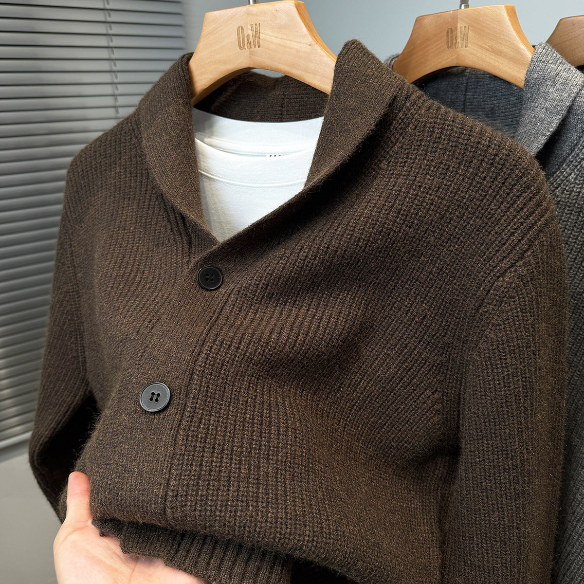 Men's Thick Baseball-Collar Cardigan Jacket