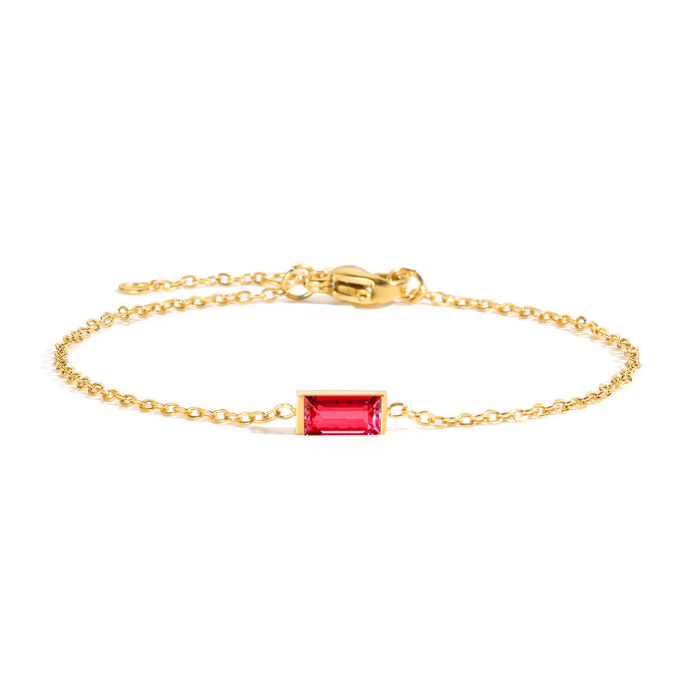 Geometric Zircon Titanium Steel Bracelet