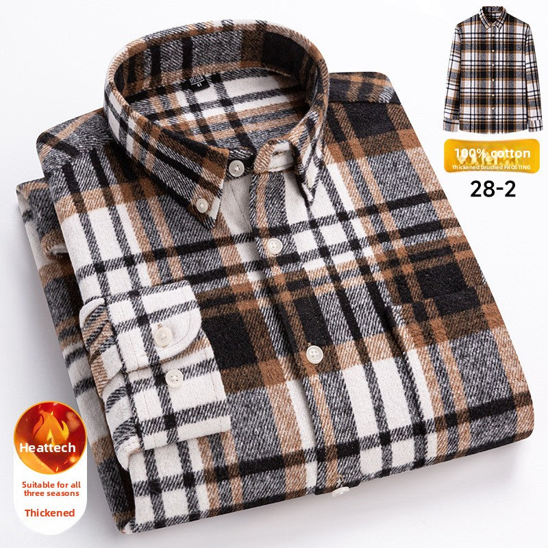 Men's Plaid Cotton Slim-Fit Shirt