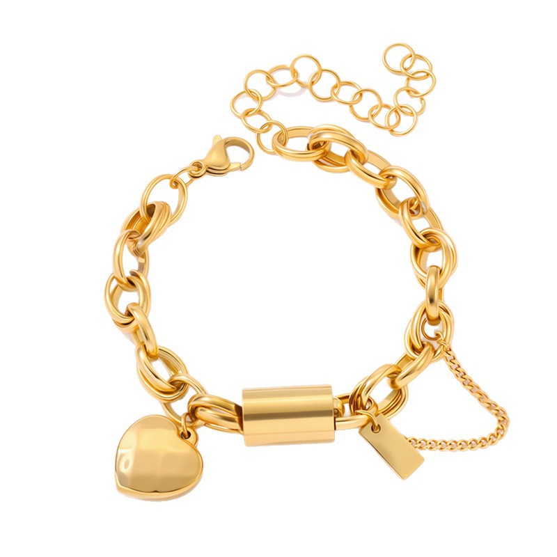 Heart-Shaped Stainless Steel Jewelry Set
