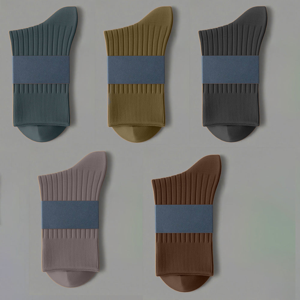 Men's Thickened Cotton Business Socks - 5 Pairs
