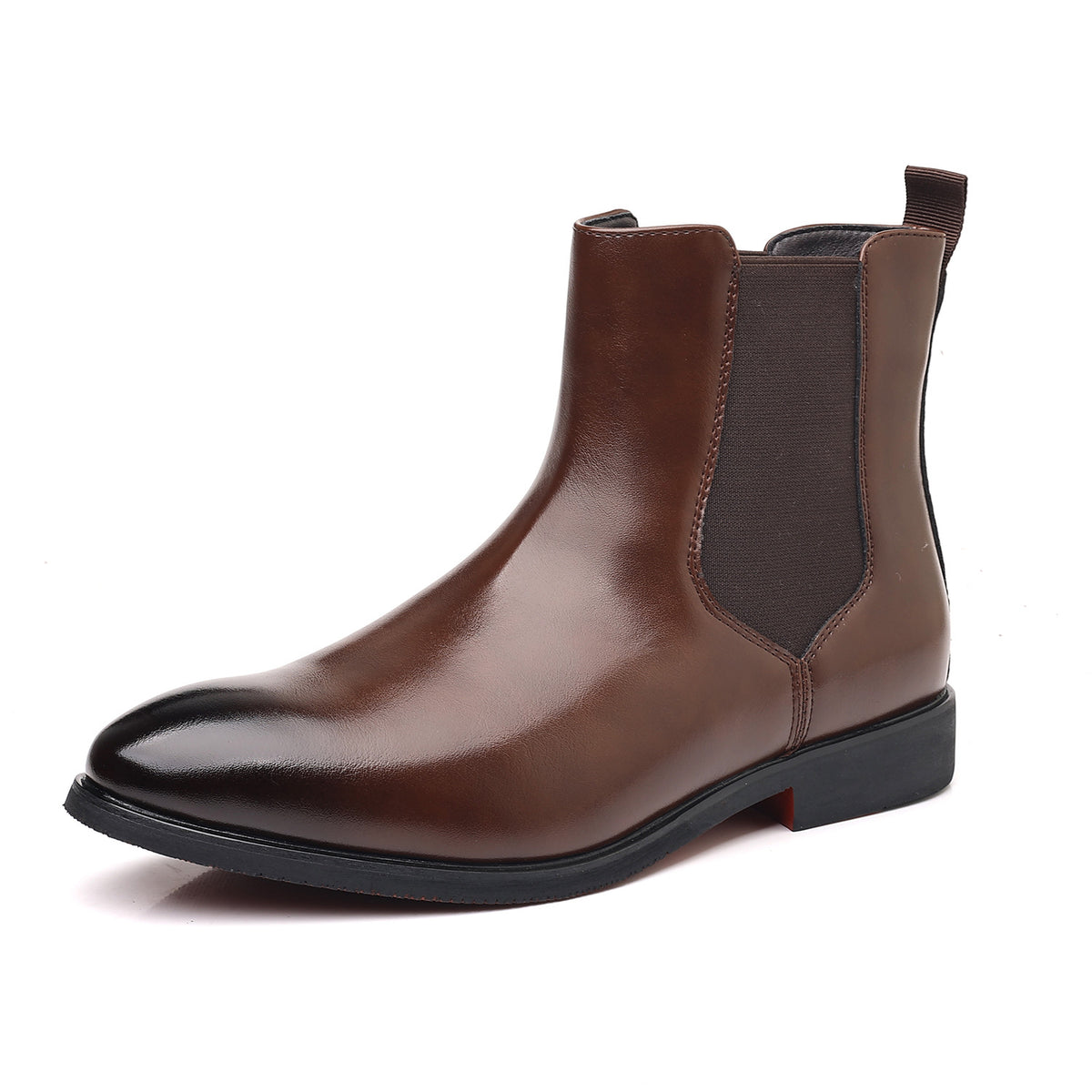 Men's Pointed-Toe PU Leather Chelsea Boots