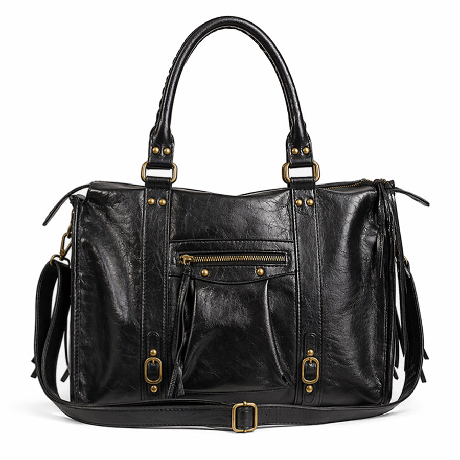 Retro Motorcycle Style Large Capacity Tote Bag