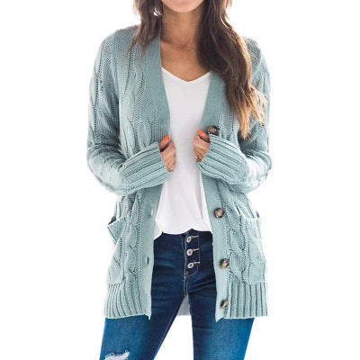 Women's Cable-Knit Button Cardigan