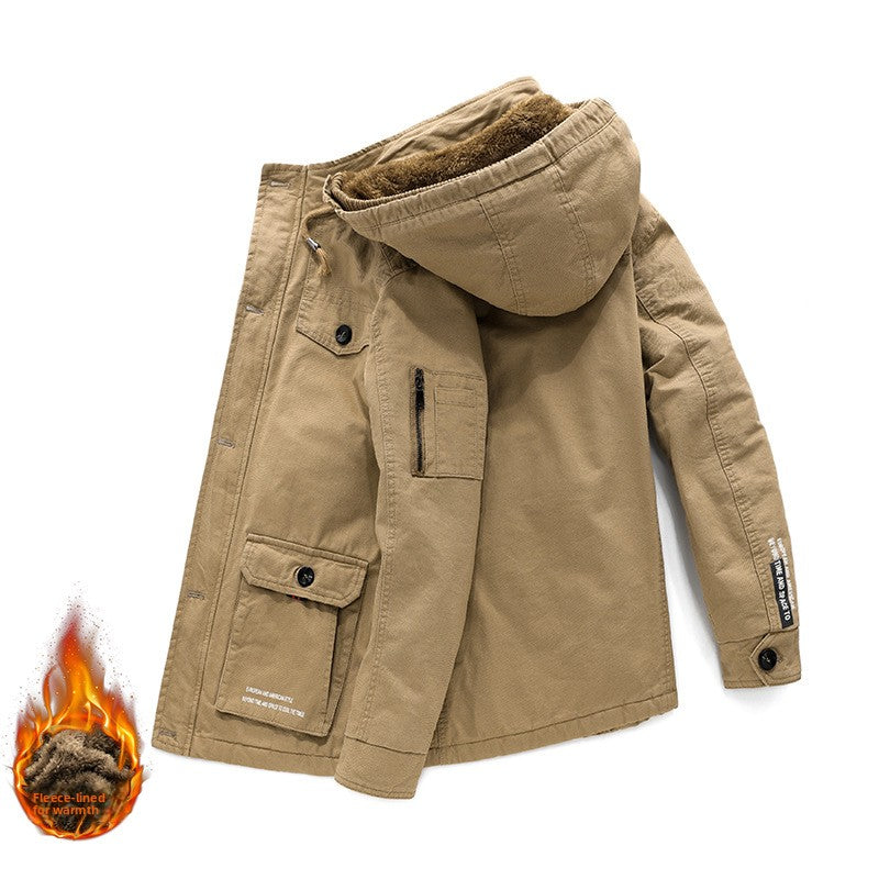 Men's Fleece-Lined Quilted Cotton Jacket