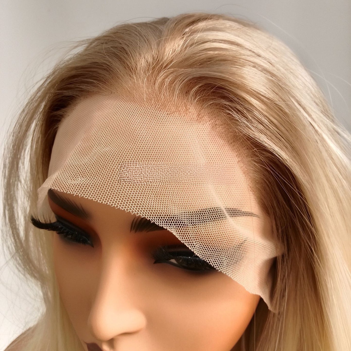 Front Lace Synthetic Wig Brown Platinum Gradient