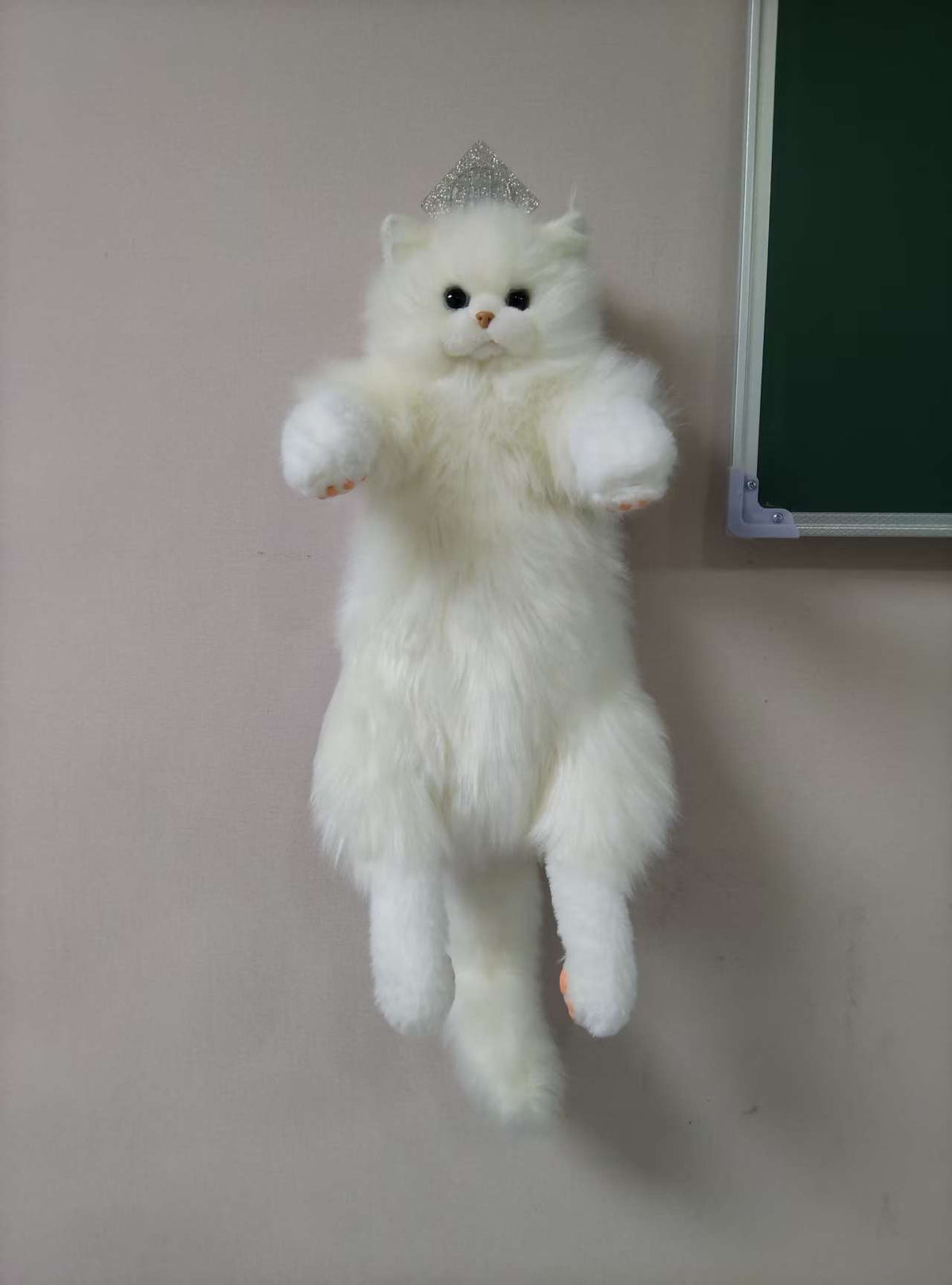 Calico Cat Plush Toy Doll Lifelike Stuffed Animal with Backpack