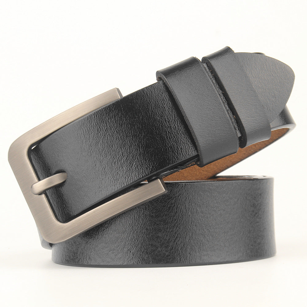 Men's Genuine Leather Belt with Alloy Buckle