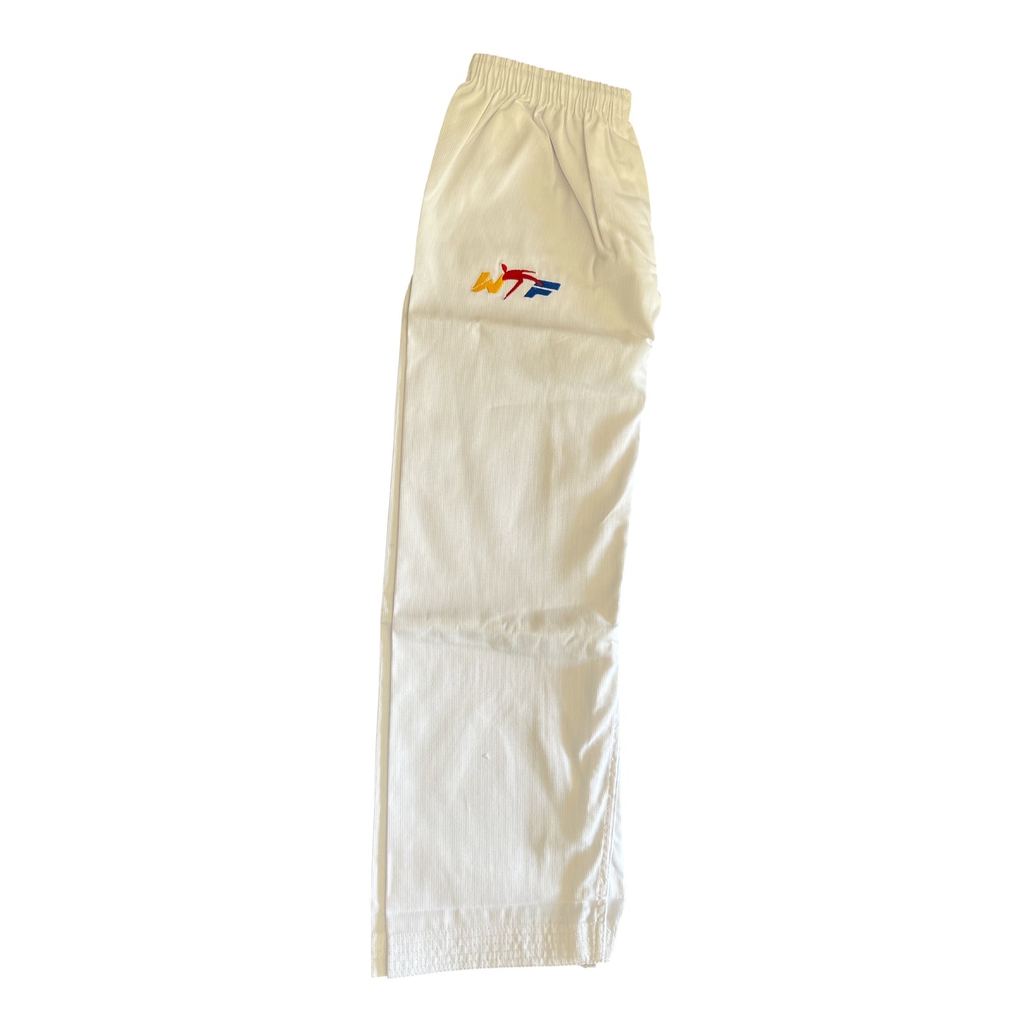 White Taekwondo Uniform Dobok Set with Black V-Neck Collar