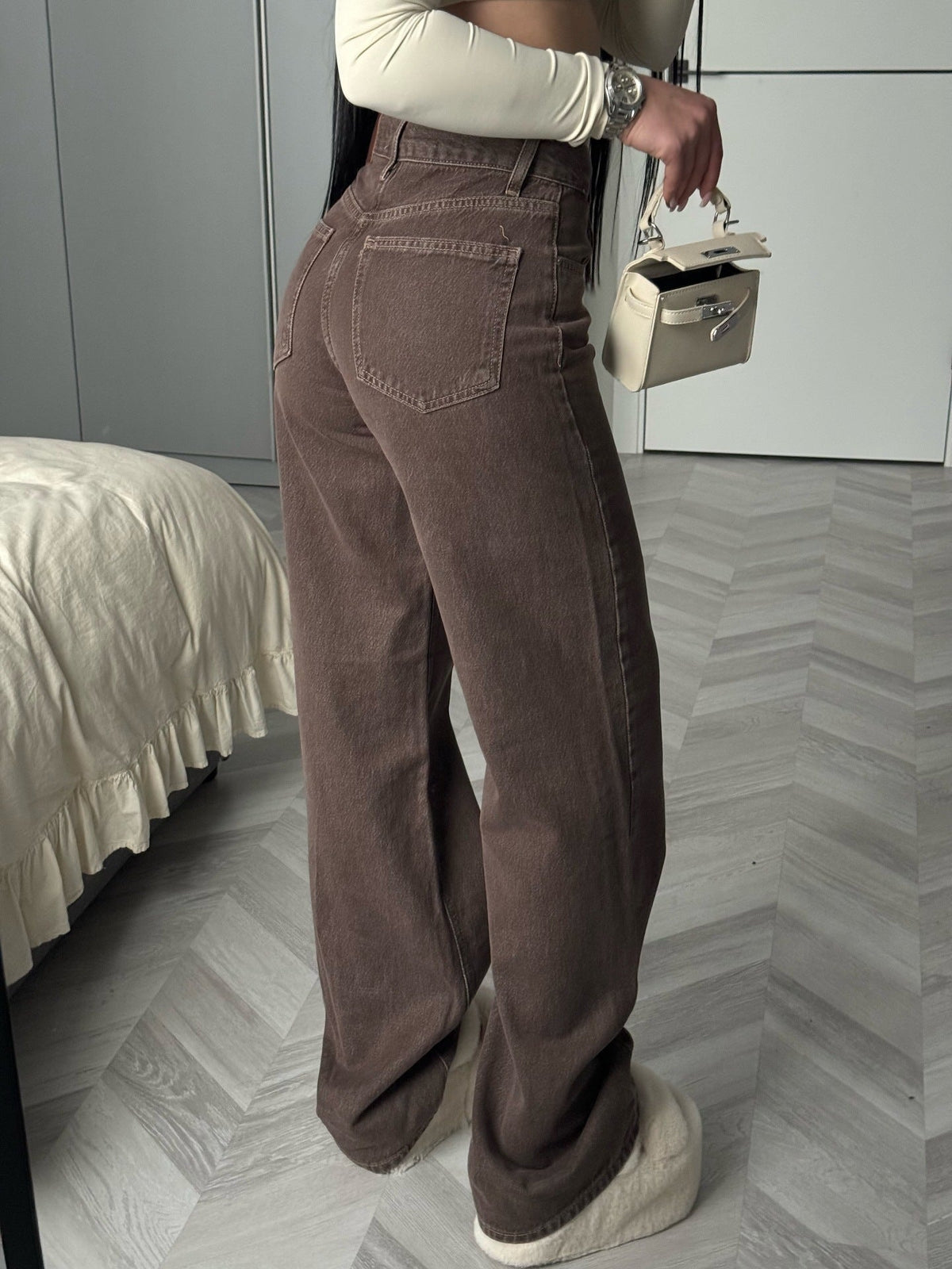 Women’s wide-leg denim pants – additional view 2