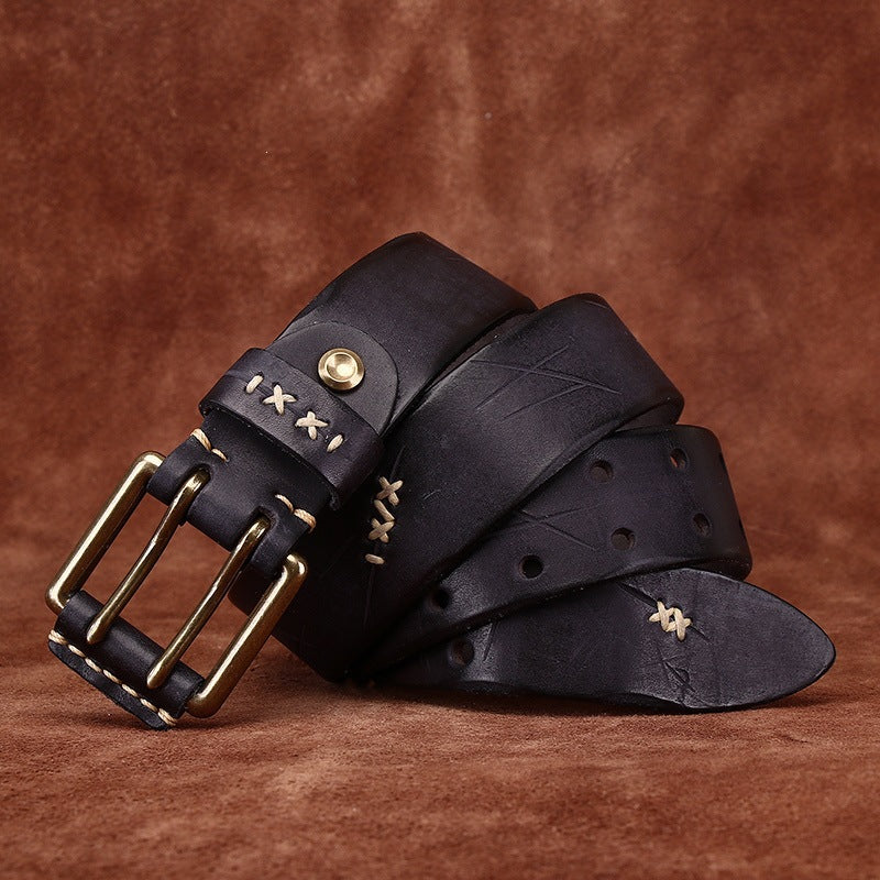 Vintage Genuine Leather Belt – Design 75