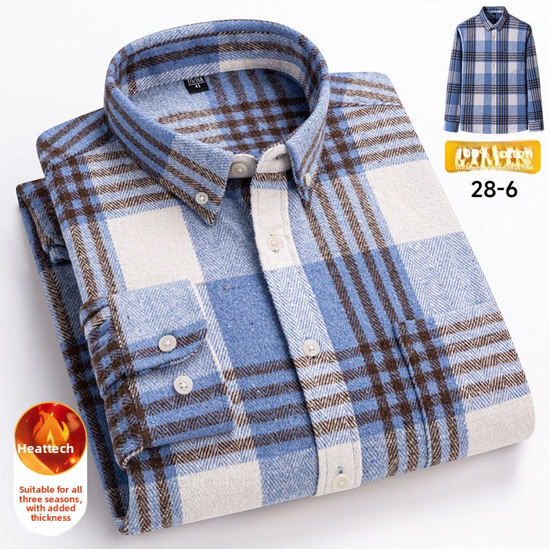 Men's Plaid Cotton Slim-Fit Shirt