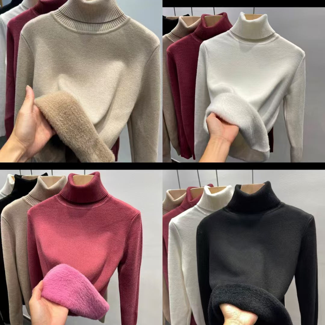 Fleece-Lined High-Neck Sweater