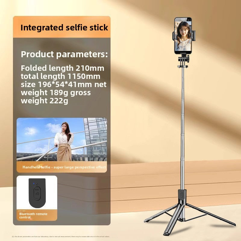 Adjustable Bluetooth Selfie Stick with Tripod and Fill Light