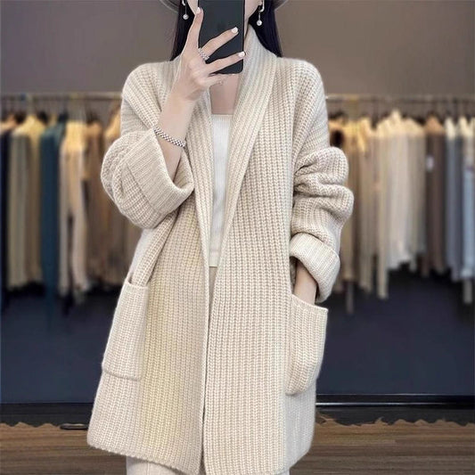 Korean-Style Loose Knit Cardigan