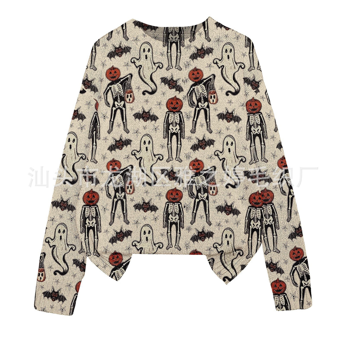 Halloween 3D-Print Crew-Neck Sweater