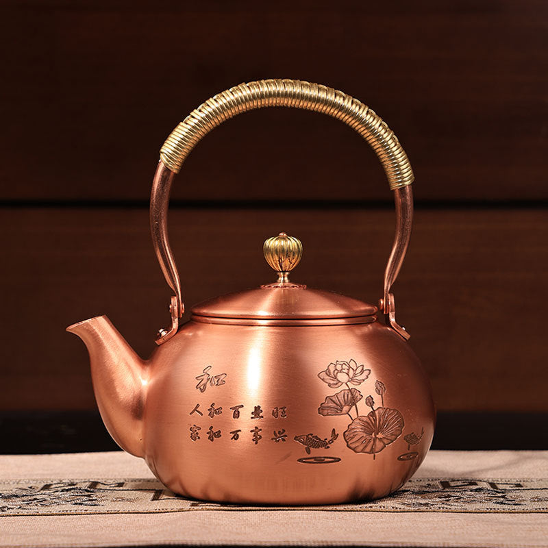 Copper teapot and kettle