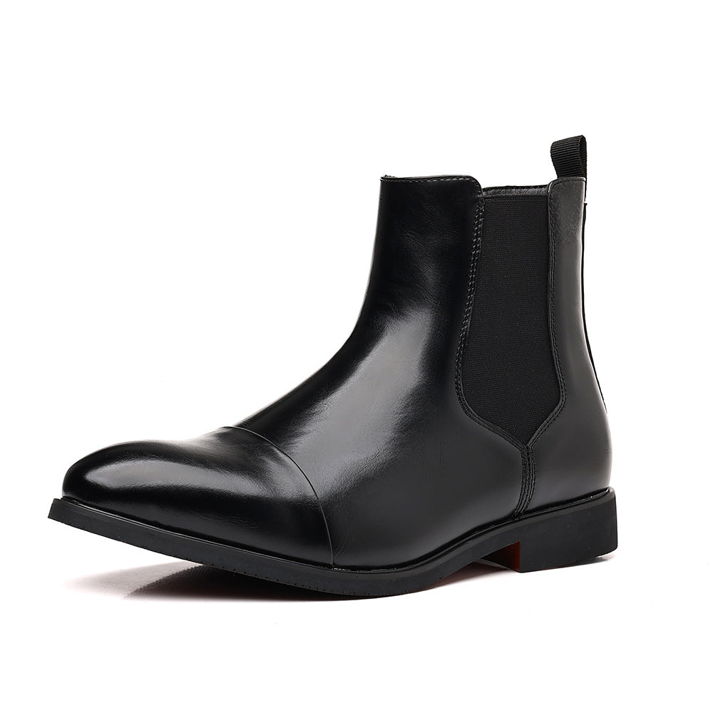 Men's Pointed-Toe PU Leather Chelsea Boots