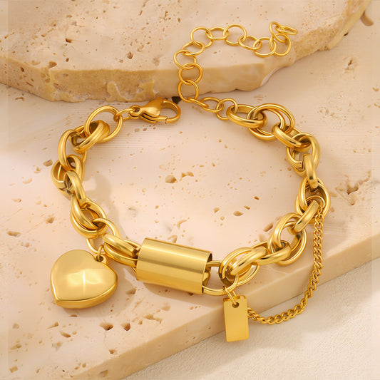 Heart-Shaped Stainless Steel Jewelry Set