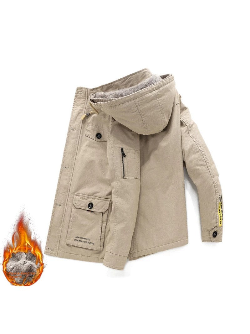 Men's Fleece-Lined Quilted Cotton Jacket